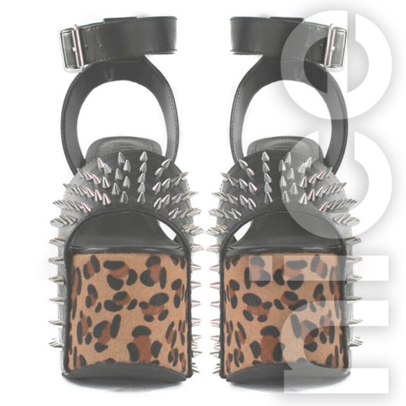 CHARLA TEDRICK SASSY LEOPARD PLATFORM HEELS - Picture 3 of 3